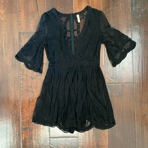 Black lace romper